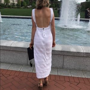 Free people white linen blend cutout dress
